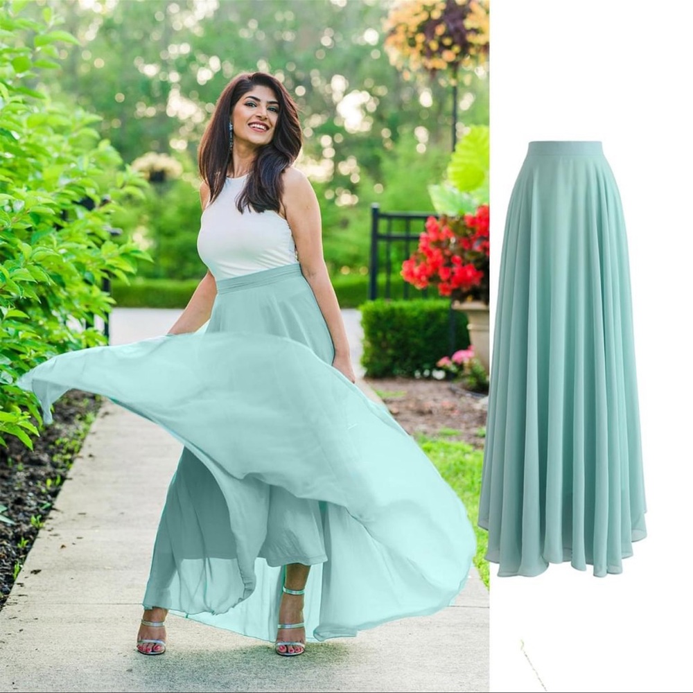 Chicwish Maxi Skirt in Mint